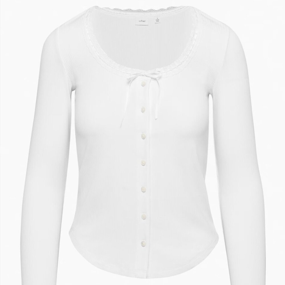 Aritzia Wilfred Booklet Long sleeve in White XXS
